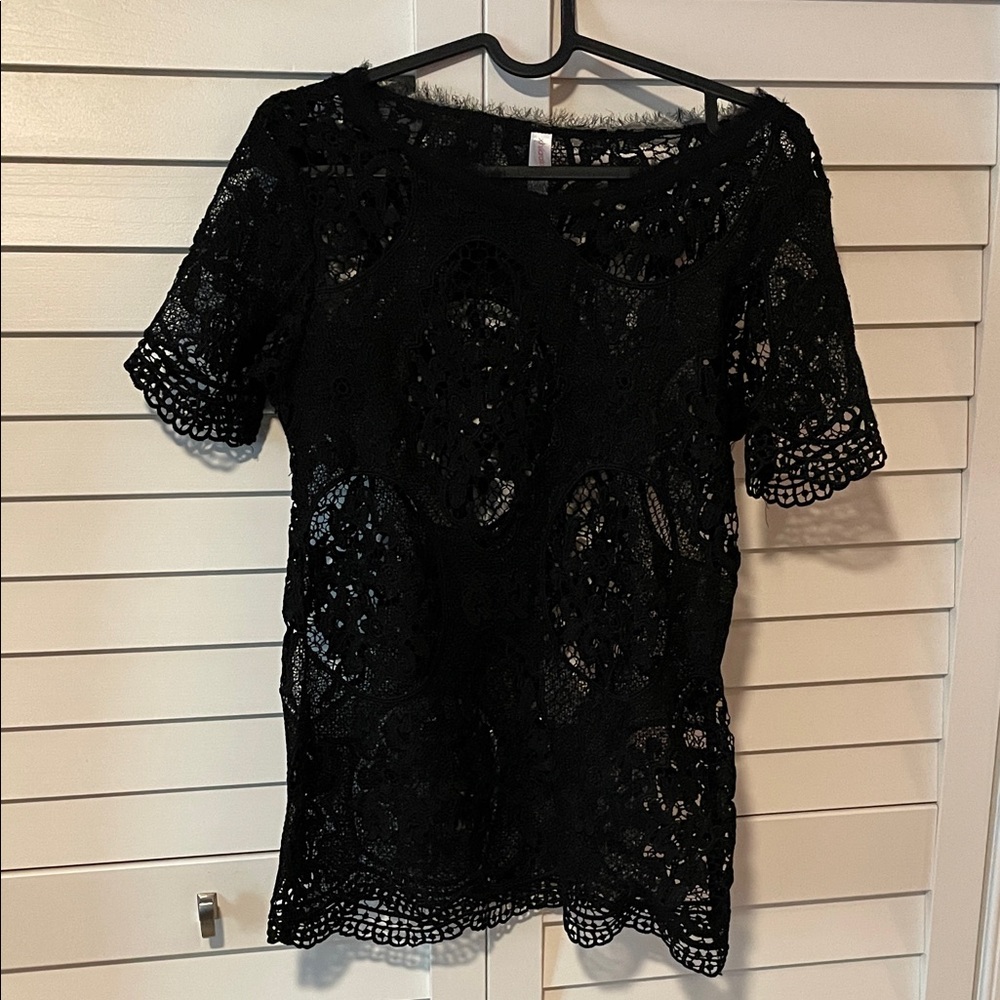 Xhilaration Black Lace Blouse